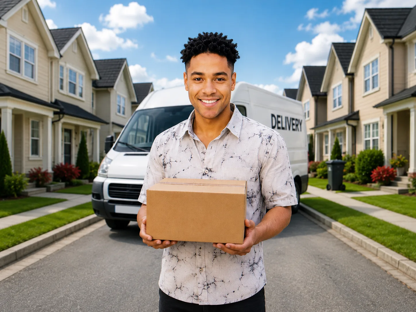 Homeowner receiving a verified delivery